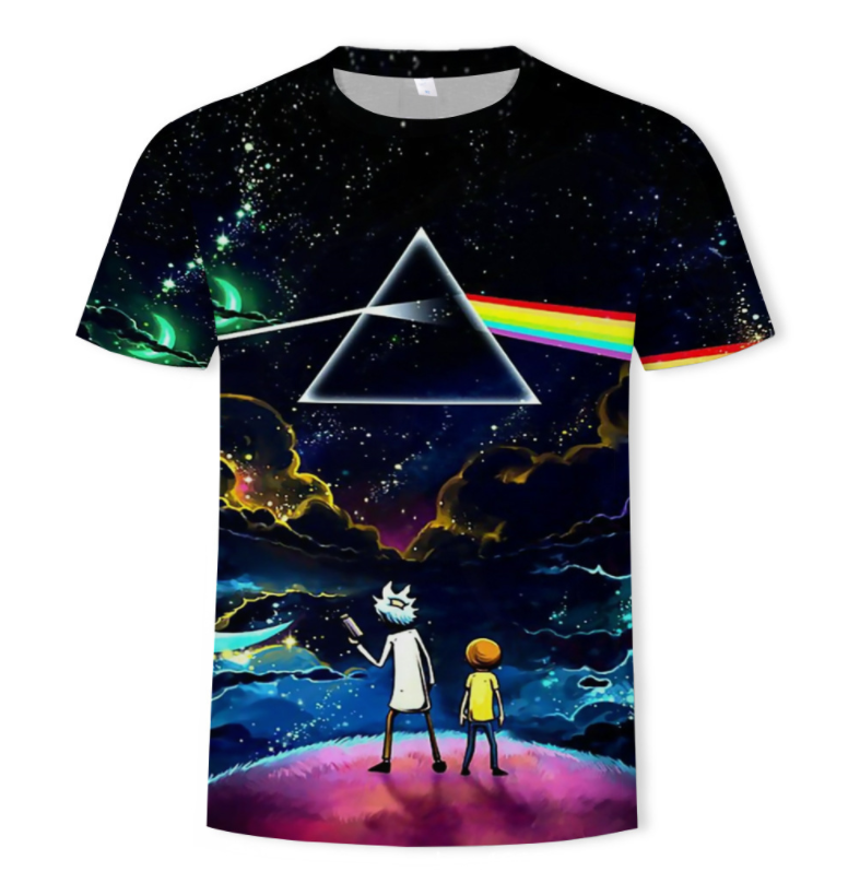 Men's band Pink Floyd digital print round neck short sleeves