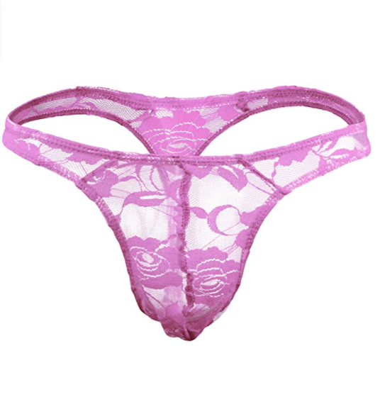 Men's transparent lace thongs