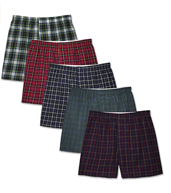 Men's knitted checked boxer briefs