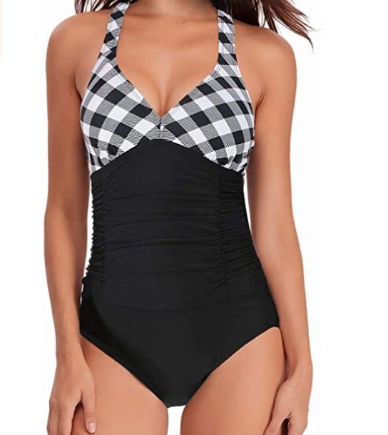 V neck cross neck women's swimsuit