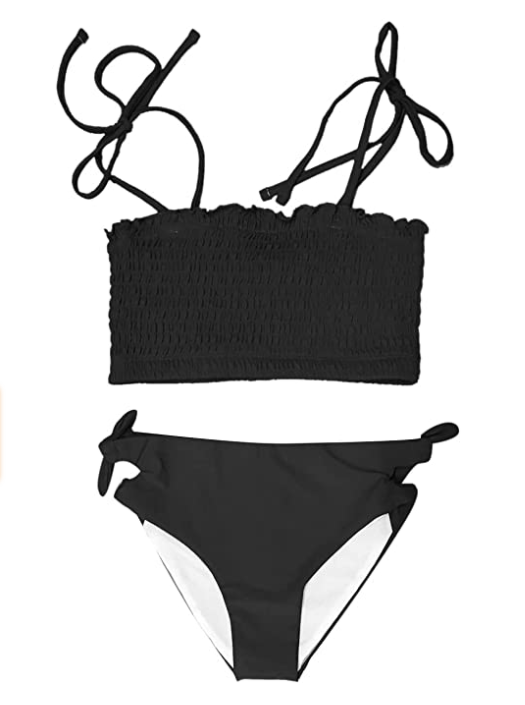 Girl's ribbon bathing suit