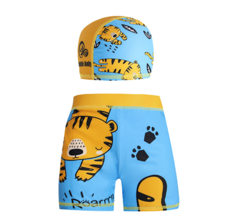 Flat corner boy's swimming trunks