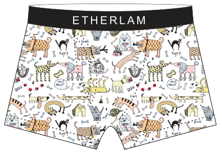 Men's cartoon printed boxers