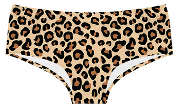 Leopard print lettered seamless breathable women's underwear