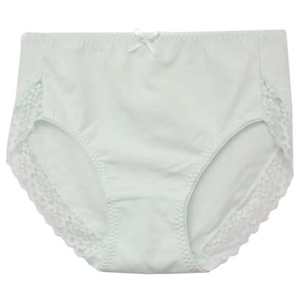 Women's lace cotton mid-waist briefs